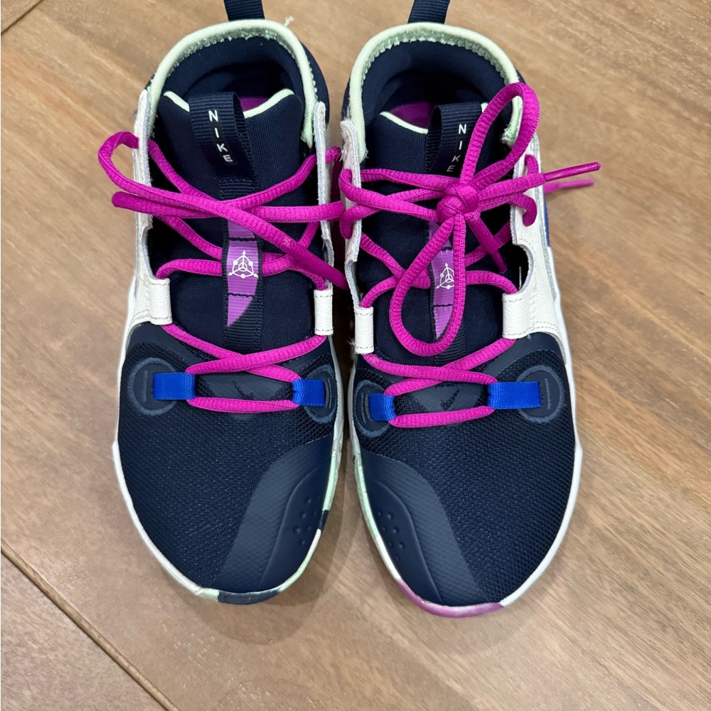Nike Kids Basketball Sneakers - Navy and Magenta